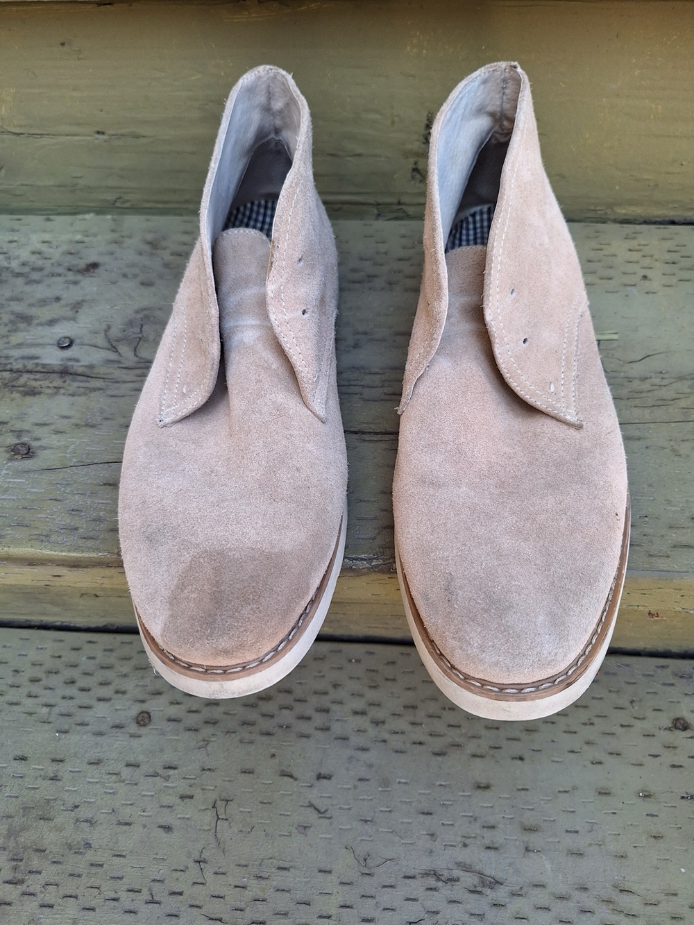 Express Men's Suede Casual Slip-On Shoes - Beige